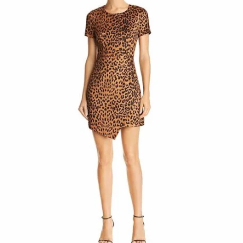 AQUA Woman’s faux suede animal print mini dress
